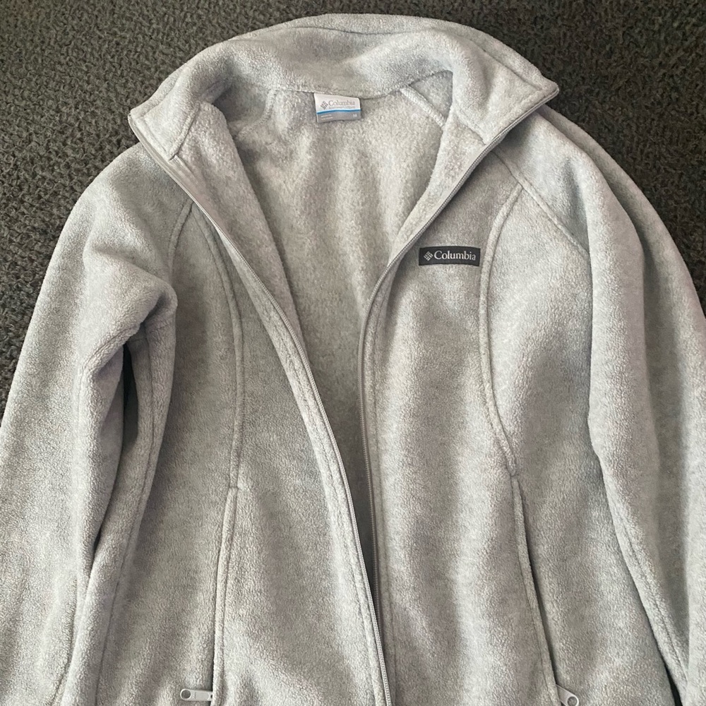 Columbia Women's Gray Fleece Full-Zip Jacket Soft Warm Outdoor Wear